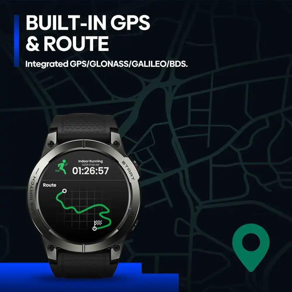 جديد Zeblaze Stratos 3 PRO GPS ساعة ذكية 1.43 بوصة HD AMOLED عرض مدمج نظام تحديد المواقع بلوتوث مكالمات هاتفية ساعة ذكية رياضية للرجال - 2