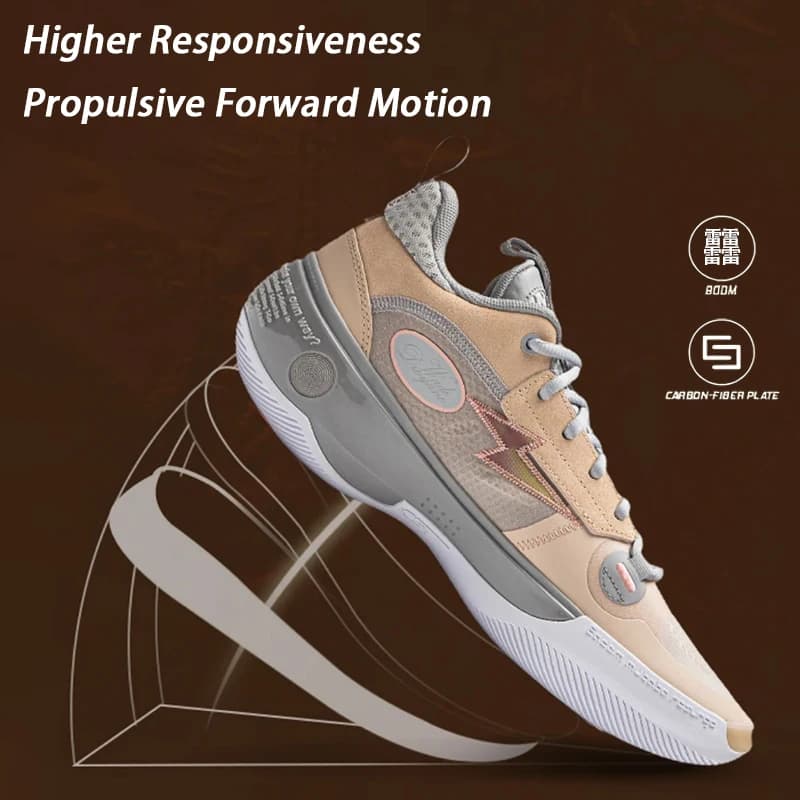 أحذية كرة سلة احترافية للرجال من لي نينغ WAY OF WADE 10 LOW مع لوحة كربون ودعم وسادة LiNing WOW 10 سنيكرز ABAS083 - 3