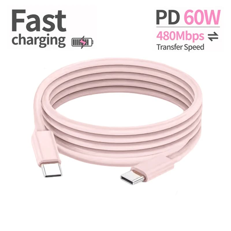 PD 60W Type C to Type C Cable For IPhone 15 16 Fast Charging For Samsung Xiaomi Huawei Type C Data  phone Accessories 1M 2M 3M