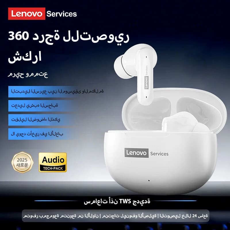 New Lenovo LE202 TWS Bluetooth 6.0 Gaming Earphones AI Call Noise Cancellation Sound Quality Headphone Long Battery Life Earbuds - 3