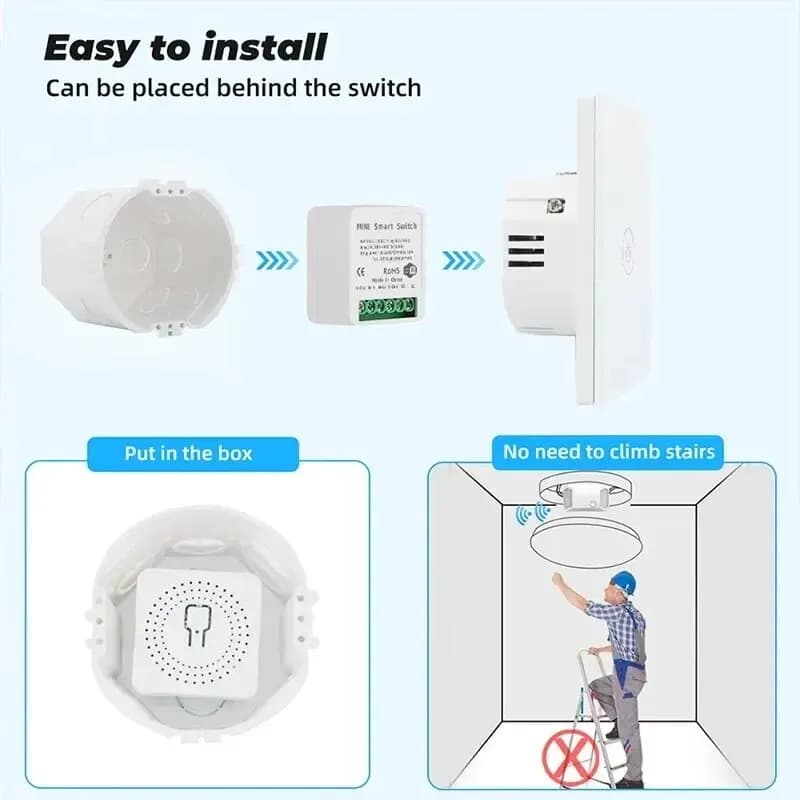 16A Wifi Smart Switch Smart Home Light Switches Module 2 Way Control Work with Tuya Smart Life Alexa Google Home Switch - 6