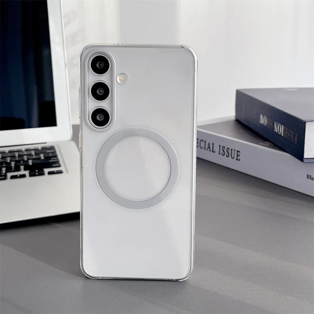 Spigen Slim Hybrid Hard Crystal PC Original Matel Case For Samsung Galaxy S26 Ultra S25+ S26 Plus Transparent Magnetic Cover