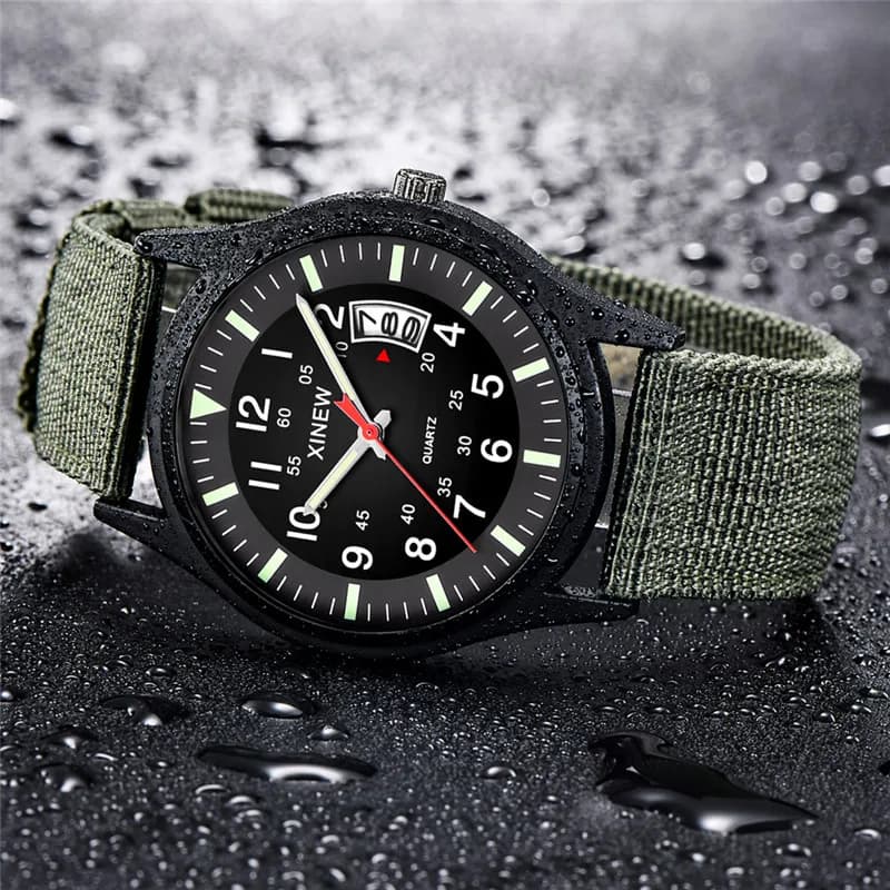 Original XINEW Brand Watches For Men Fashion Nylon Band Military Sports Date Quartz Watch Erkek Barato Saat Relogio Masculino - 6