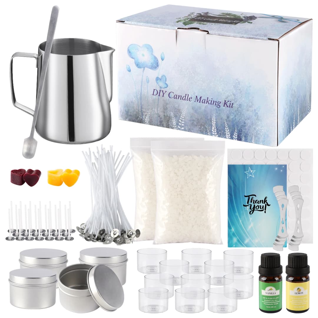 Simple DIY candle-making set, easy to make, with essential oil for aromatherapy, high-quality soy wax, handcrafted - 2