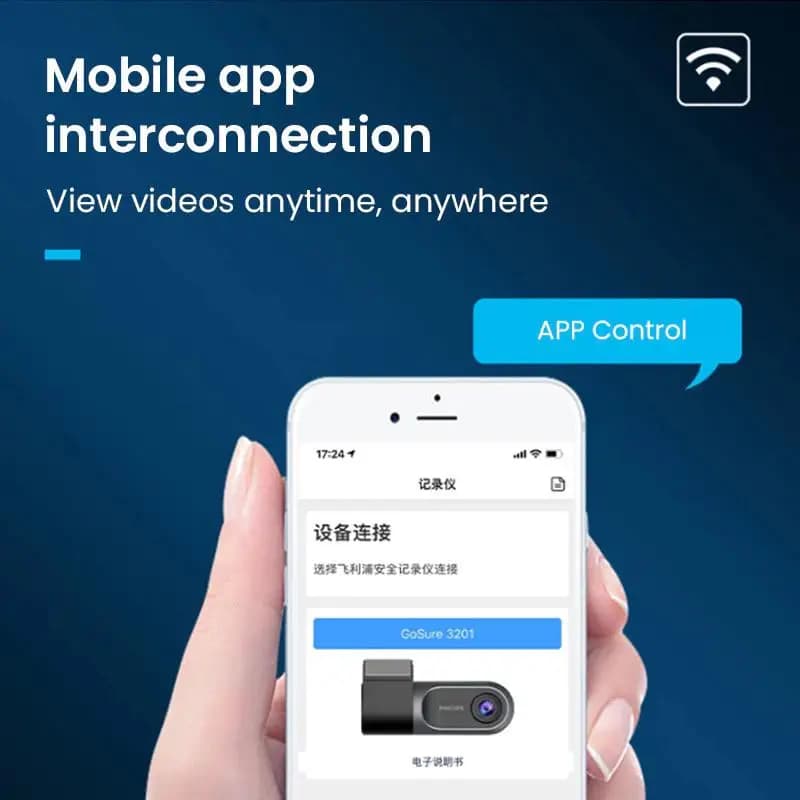Philips Front WiFi Car 1080P HD Driver Video Recorder USB Car DVR Camera Loop Recording GoSure GS3201 - 3