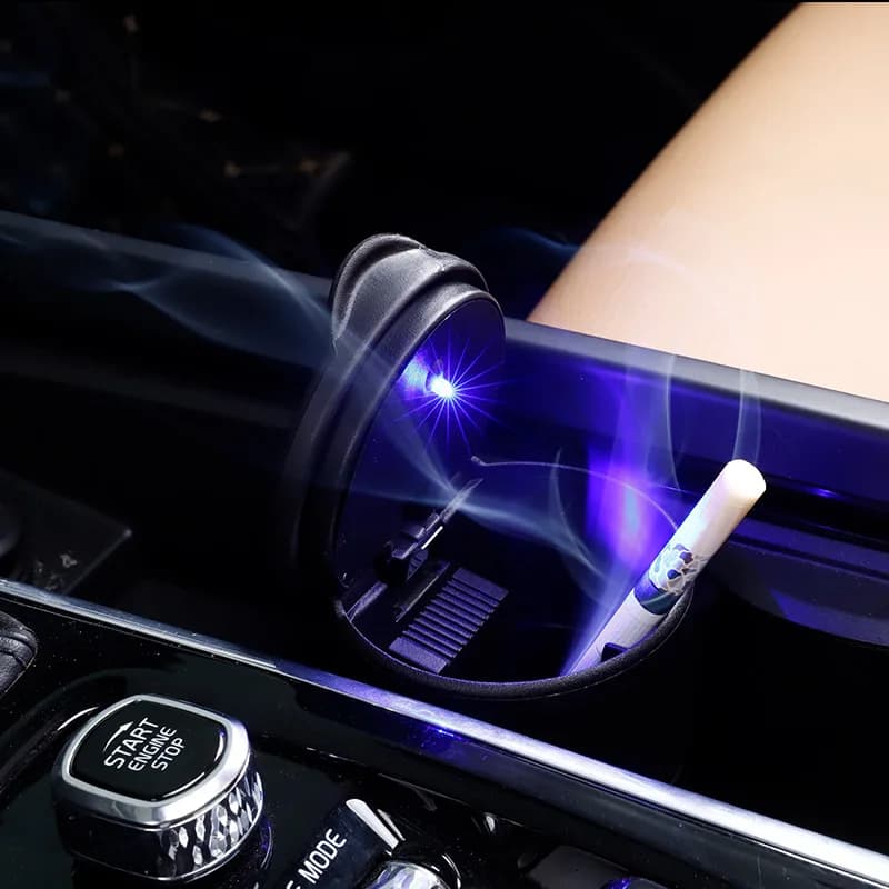 Portable Car Cigarette Ashtray Cup With LED Light Detachable One Touch Open Vehicle Ashtray Holder Ashtray Auto Accessories - 4