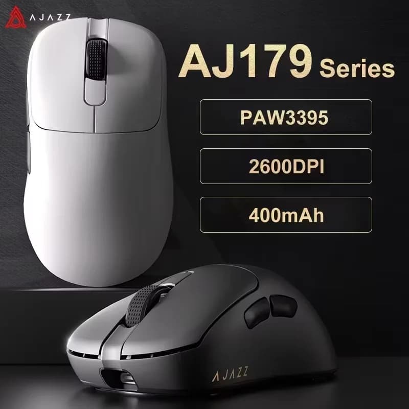 ماوس ألعاب AJAZZ AJ179 PRO PAW3395 لاسلكي/سلكي خفيف الوزن مع قاعدة شحن مغناطيسية، متوافق مع أجهزة الكمبيوتر المحمولة