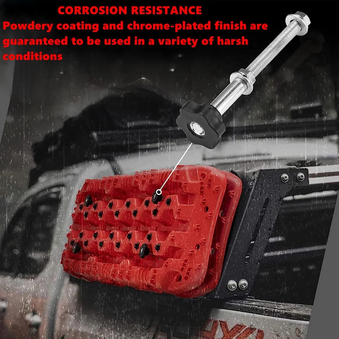 For All Recovery Tracks with 4.72"-6.69" Hole Spacing Universal Track Mounting Pins Base Plates Kits For Traction Boards Kit - 4