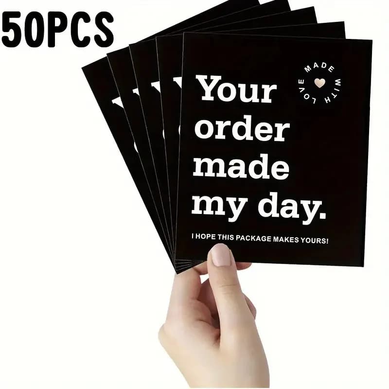 50 Pieces of Small Business Thank You Cards - Essential Packaging for Expressing Thank You to Your Customers