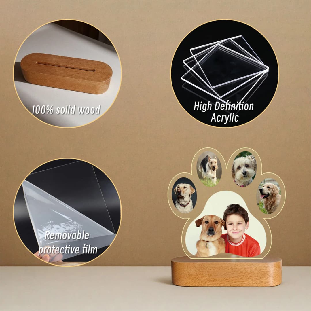 Custom Dog Cat Photo Memorial Night Light Light Up Pet Memorial Plaque Personalized Pet Keepsake Sign Sympathy Gift for Pet - 5