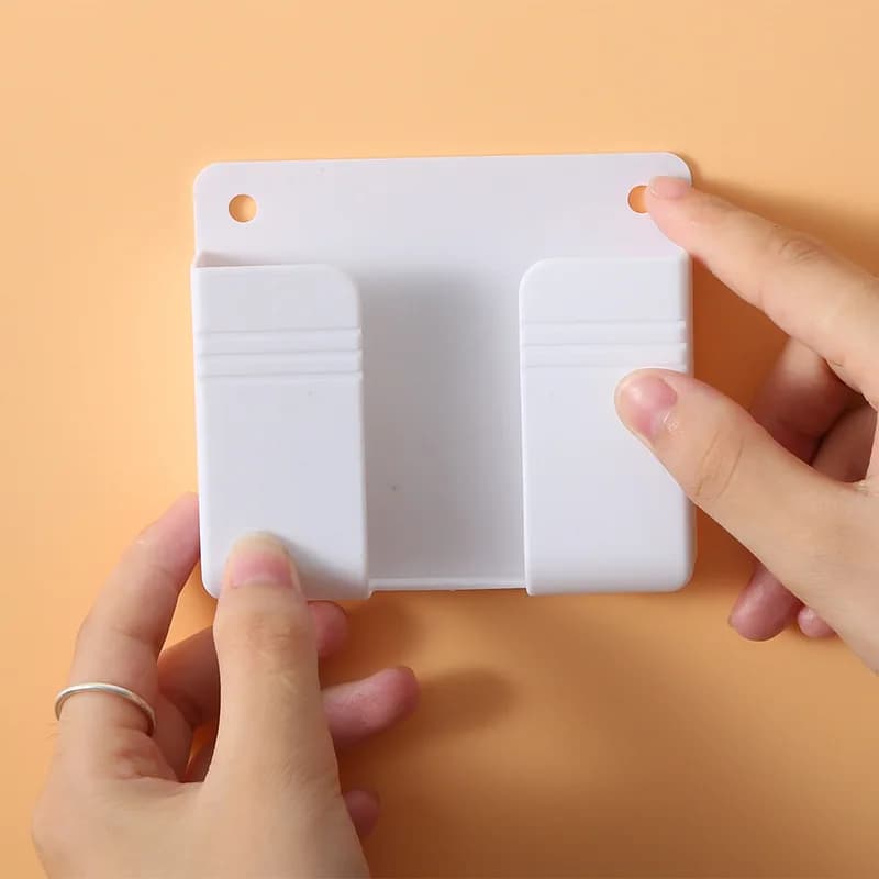 Wall Mounted Organizer Self-adhesion Storage Box Remote Control Mobile Phone Wall Holder Multifunction Charging Plug Stand 2024 - 3