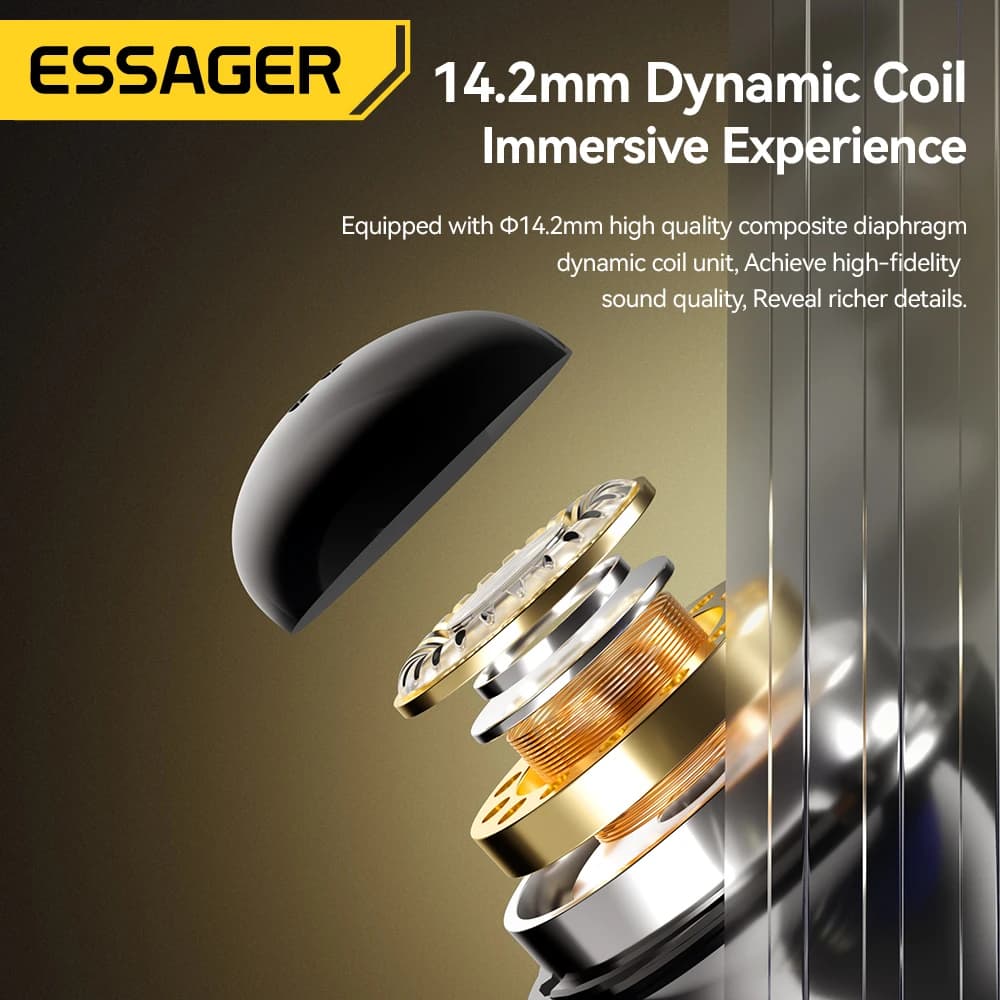 Essager 3.5mm Wired Headphones In Ear Headset Wired Earphones with Microphone Stereo Earbuds Sports In-line Control For Phones - 3