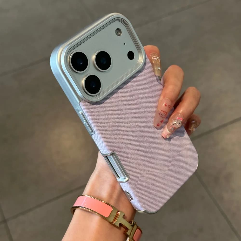 غطاء فاخر من قماش الجينز ناعم مطلي لهاتف آيفون 17 إير 16 15 14 بلس 13 12 11 برو ماكس واقي صدمات غطاء قماشي من العلامة التجارية - 4