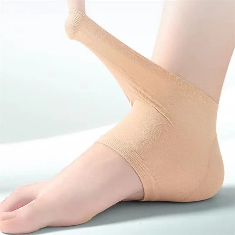 1/3/5 pairs Heel Protective Foot Cover Heels Socks Silicone Anti-Crack Moisturizing Unisex Pain Relief Feet Care Sock Black - 2