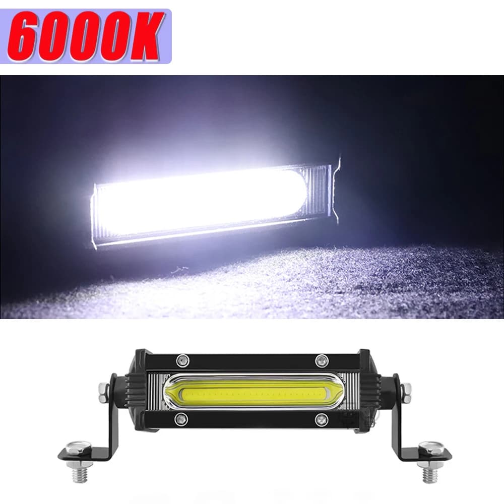 LED Car Work Light Bar COB Spotlight Offroad 12V 24V 6000K LED Headlight Off-road SUV Waterproof Engineering Headlamp Driving