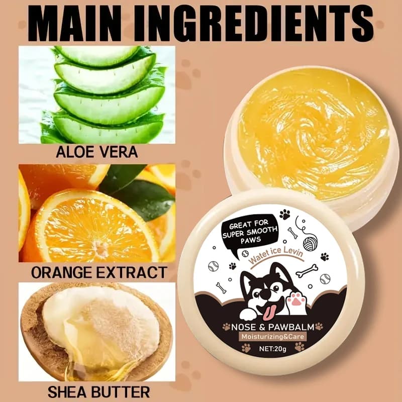 20g Dog Nose and Paw Balm Dog Paw Cream Cats Dogs Paw Protector Cream Pet Feet Moisturizer Pet Crack Feet Repair Pet Accessories - 3