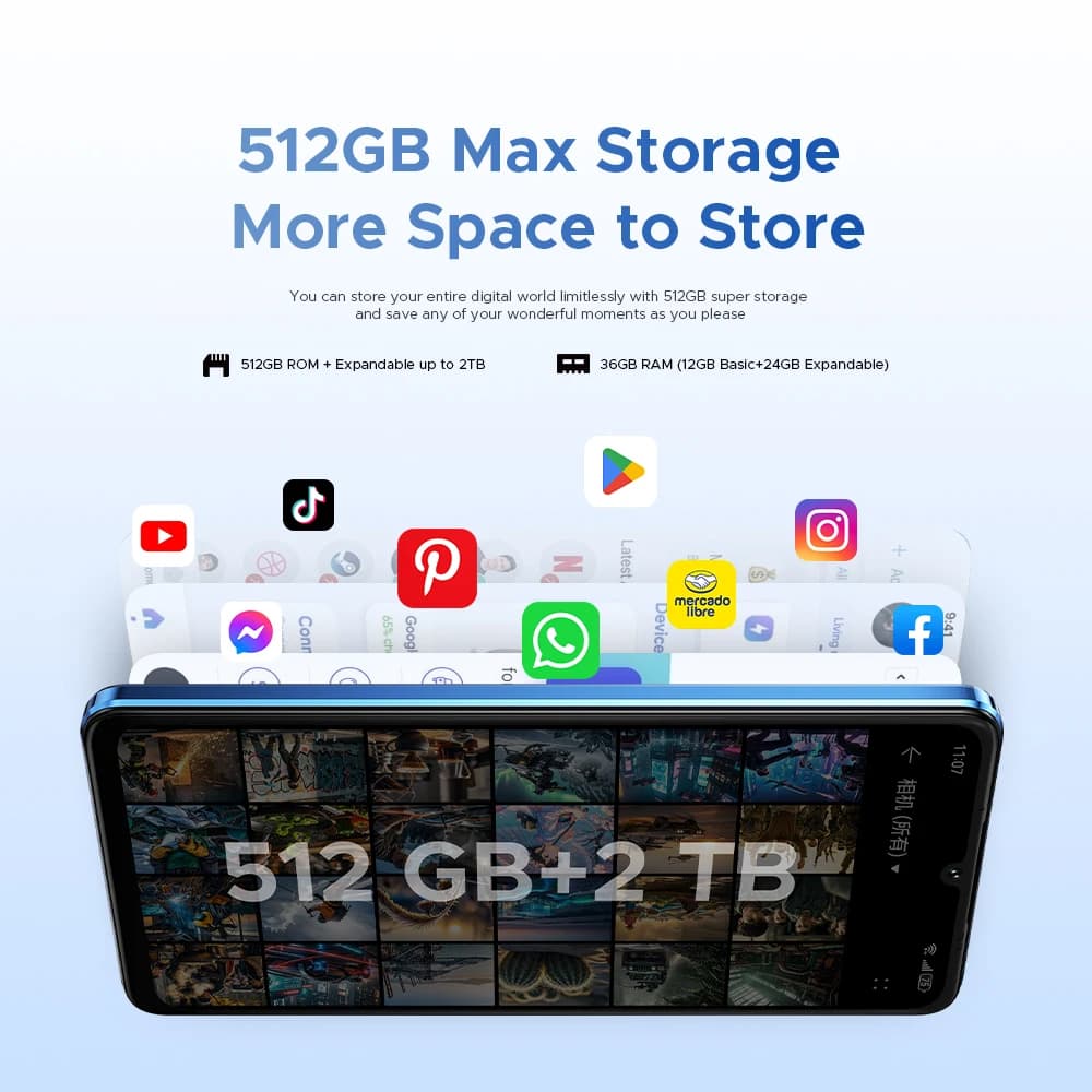 الإصدار العالمي DOOGEE Note59 Pro+ هاتف ذكي 5G بنظام أندرويد 15 وبطارية 6250 مللي أمبير وشاشة 6.75 بوصة بمعدل تحديث 120 هرتز وذاكرة 12 جيجابايت و512 جيجابايت وكاميرا ذكاء اصطناعي - 6