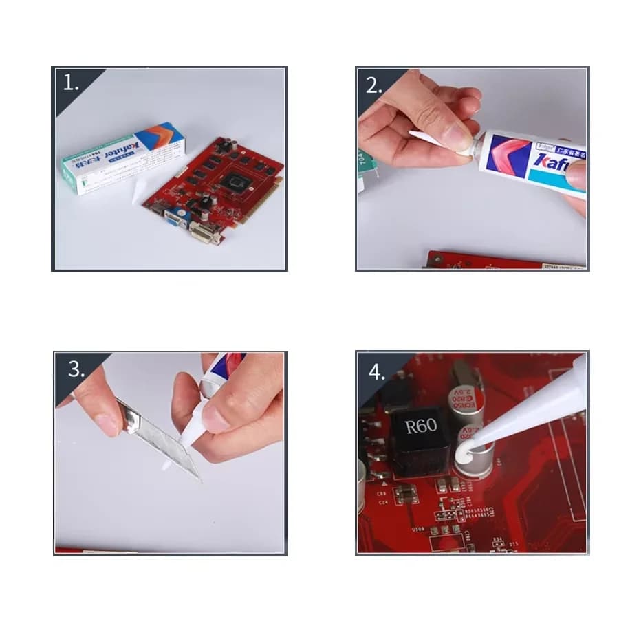 Kafuter Silicone Industrial Glue 45g High Quality K-704 705 704B RTV Silicone Rubber Black White Transparent Insulation Glue Too - 3