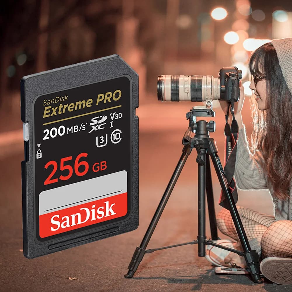 SanDisk Extreme PRO SD Card 32G 64G 128G 256G SDHC SDXC UHS-I C10 100M/s-200MB/s U3 Memory Card Support V30 4K for Camera/DV/SLR - 4