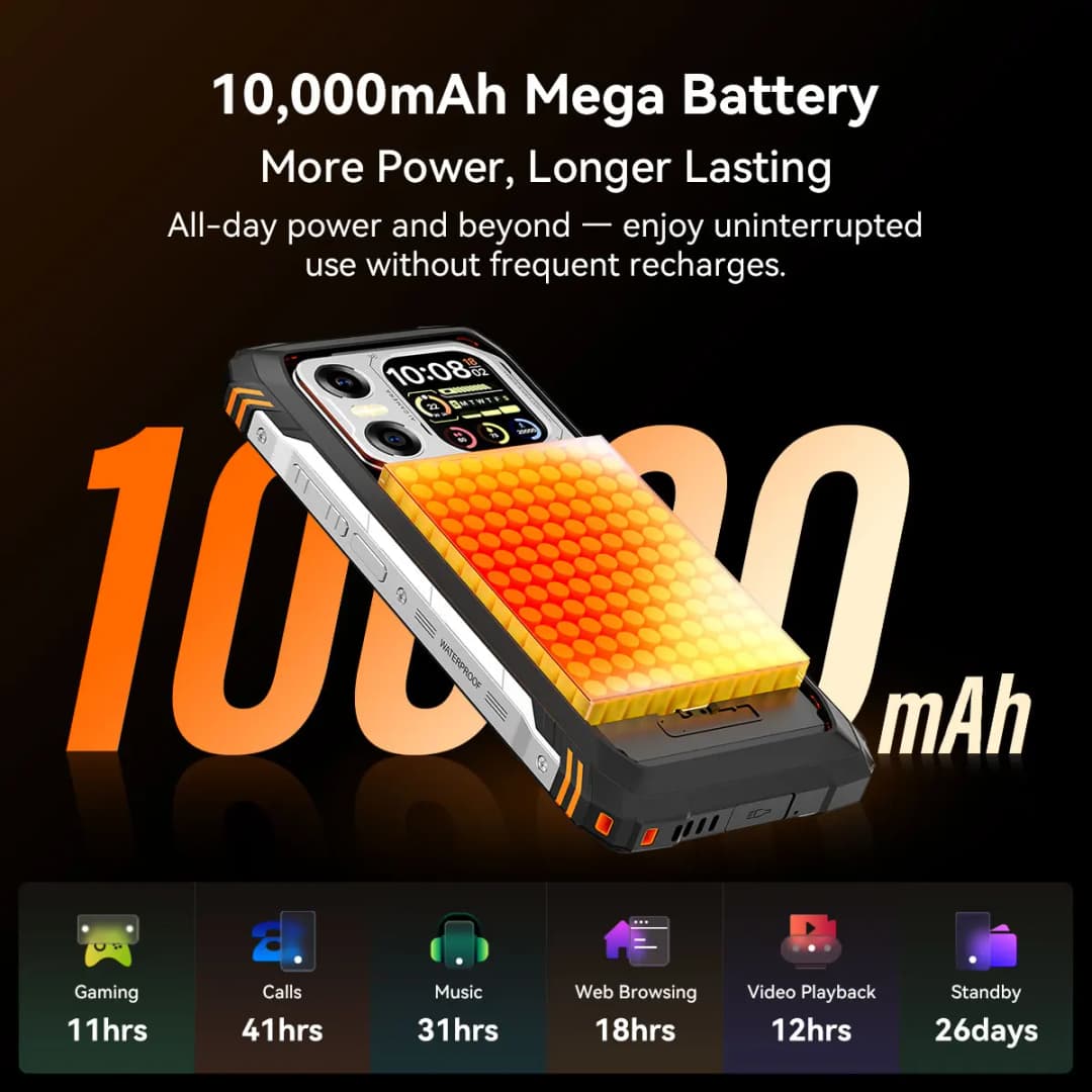 هاتف بلاك فيو إكسبلور X1 الذكي المتين بشاشة 6.78 بوصة 2.4K بمعدل تحديث 120 هرتز، معالج ديمينسي 7050، بطارية 10000 مللي أمبير مع شحن 55 واط، كاميرا 108 ميجابكسل + 50 ميجابكسل - 3