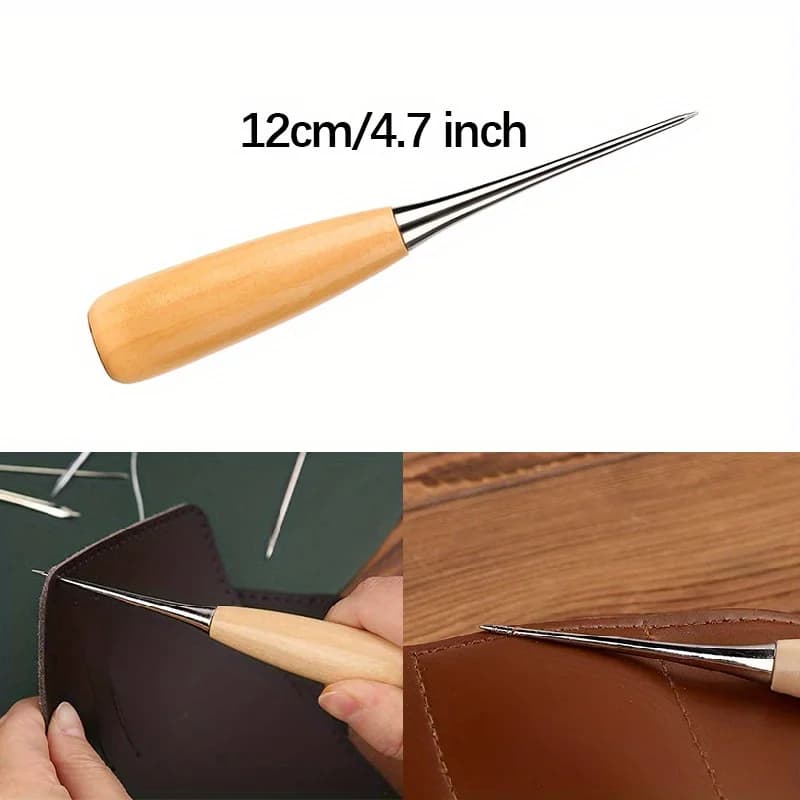 Leather Sewing Tools Kit With Waxed Thread And Needles Awl Professional DIY Leather Handmade Craft Accessories Tools Set - 5