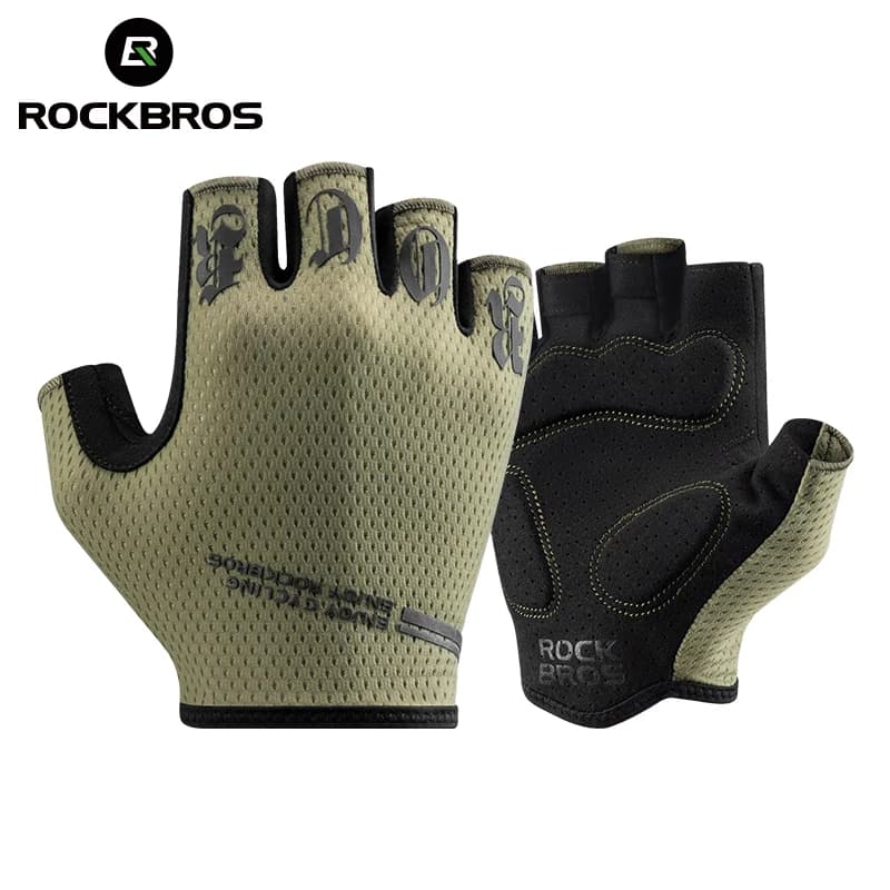 ROCKBROS Cycling Gloves Bike Shockproof Half Finger Gloves Breathable Anti-shock Bike Short Gloves Summer High Elasticity Gloves