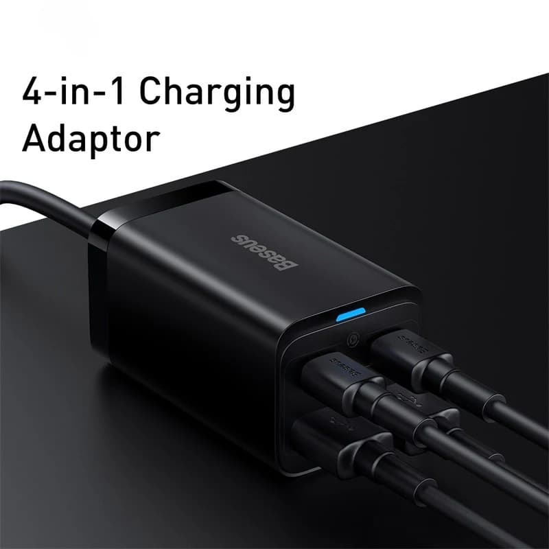 شاحن سطح مكتب Baseus GaN3 بقدرة 100/65 واط، شحن سريع QC 3.04.0، شاحن هاتف USB C Type C، متوافق مع iPhone15 وHuawei وXiaomi وMacBook - 5