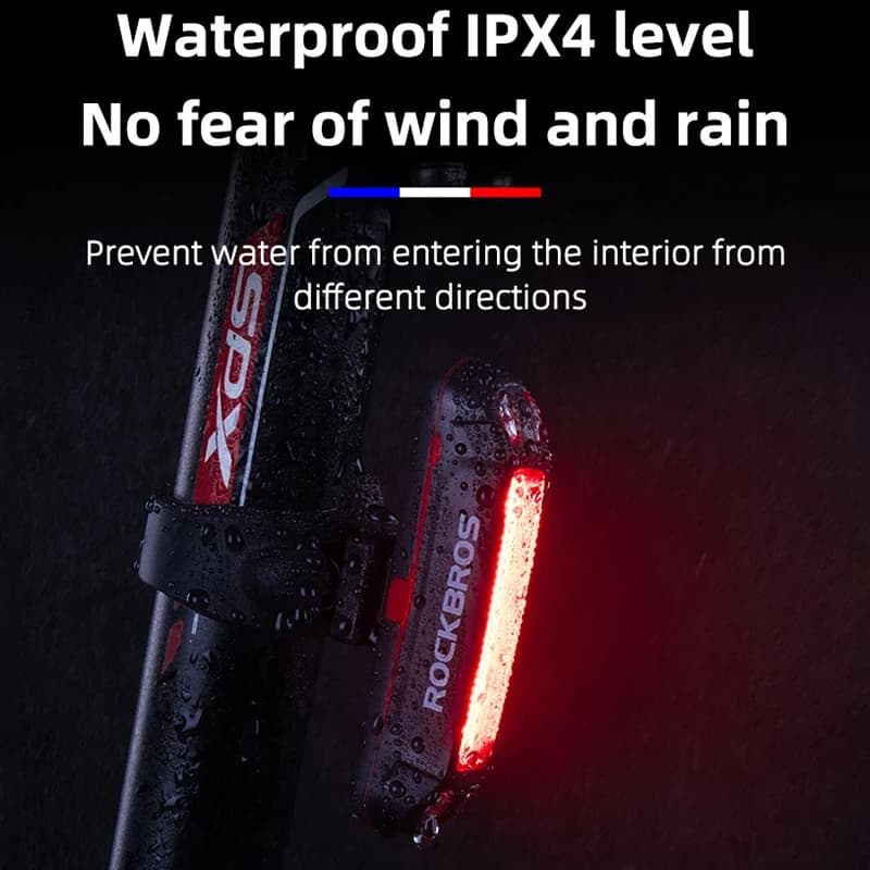 ROCKBROS Bike Tail Light Waterproof Seatpost Warning Bicycle Rear Light MTB Road LED Lamp Tailight USB Charging Cycling Light - 4