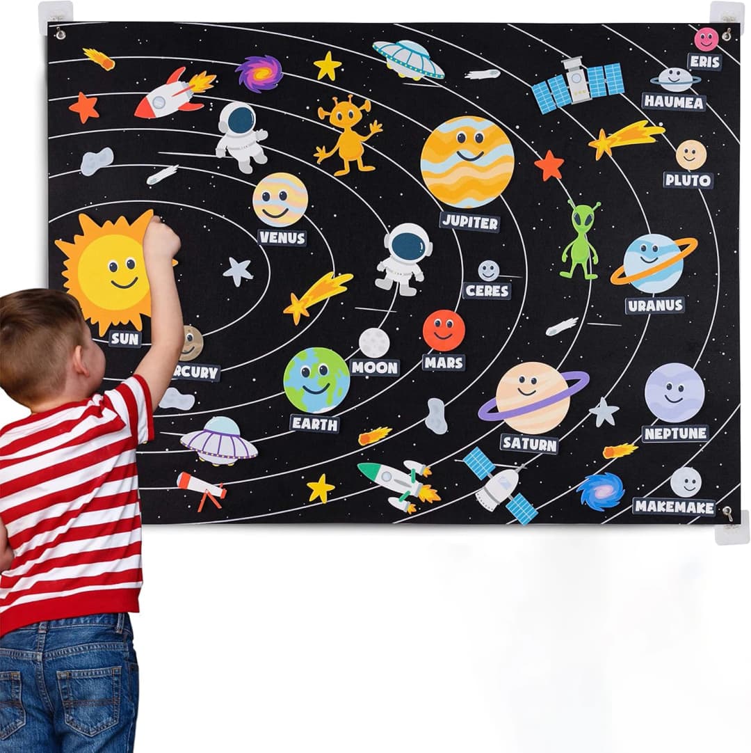 Farm Animals Felt Story Board Set Storytelling Early Learning Interactive Play Kit Wall Hanging Puzzle Toys for Toddlers Gifts - 6