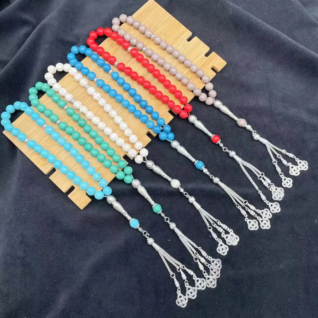 10 ملم 33 حبة أحجار طبيعية مسبحة مسلمين هدايا رمضان عيد سوار تركي حبات صلاة إسلامية عربية مجوهرات يدوية - 6