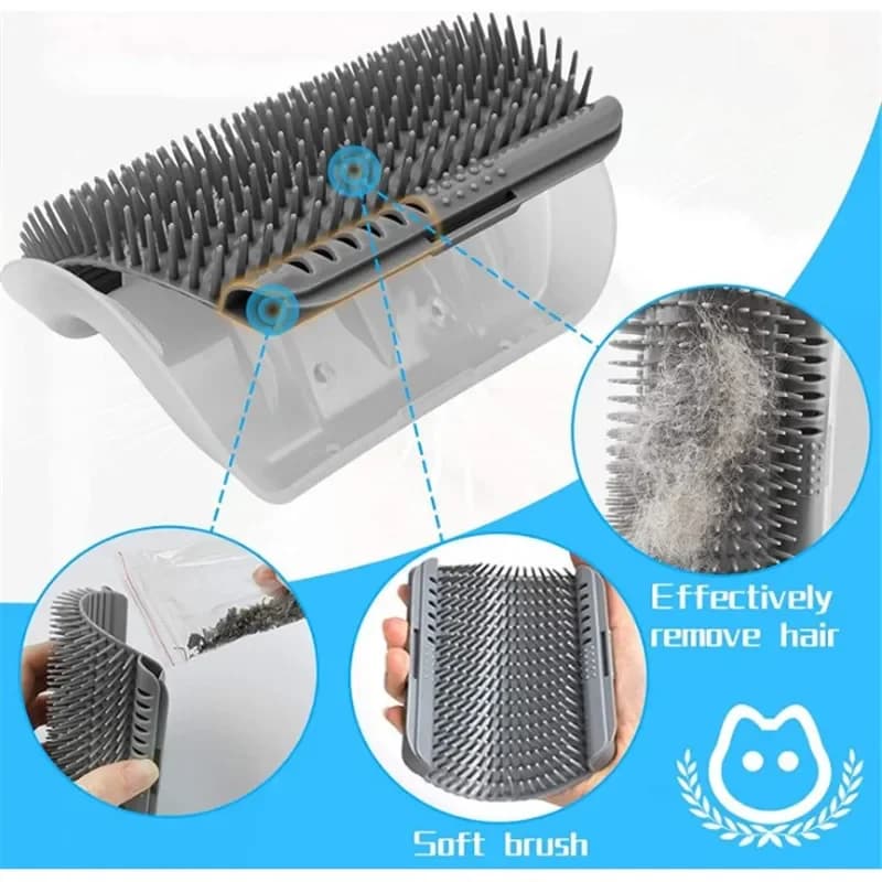 Cat Corner Scratcher with Catnip Self Grooming Toy for Scratching Relieving Boredom Supplies Durable Interactive Wall Mountable - 4