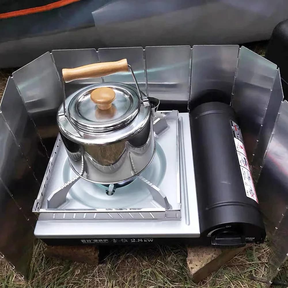 Lightweight Folding Camping Stove Windshield 9/10/8 Plates Gas Cooker Wind Screen for Outdoor Picnic Portable Wind Shield - 6