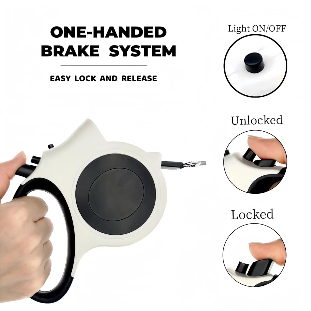 مقود كلاب مضيء قابل للسحب، 16 قدمًا، قابل للتعديل، مثالي للكلاب المتوسطة والكبيرة، مناسب للمشي والجري ليلًا - 3