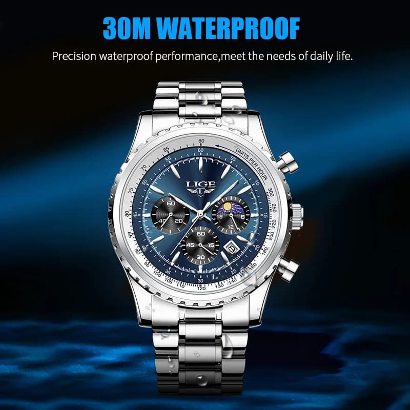 2026 LIGE Top Brand Luxury New Men Watch Quartz Man Watches Waterproof Luminous Watch for Men Date Chronograph Sport Wristwatch - 3