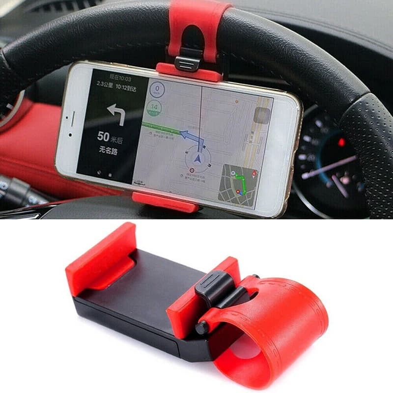 Car Steering Wheel Phone Holder Universal Cell phone Stand  Car Steering Wheel Bike Clip Mount Holder - 2