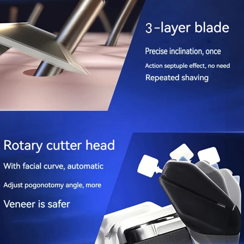 NEW Shaver Men Razor Shaving 3 Layer Stainless Blade Shaver Reusable Safety Razor Hair Removal Shaver Imported Blade Multi Tool - 6