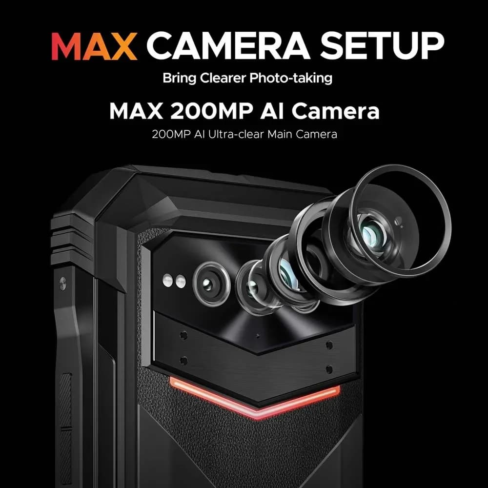 هاتف DOOGEE V Max Plus المتين لأول مرة في العالم ببطارية 22000 مللي أمبير وذاكرة 36 جيجابايت (16+20) وسعة تخزين 512 جيجابايت وكاميرا 200 ميجابكسل بشاشة 6.58 بوصة ومعدل تحديث 120 هرتز ومعالج Dimensity 7050 ونظام أندرويد 14 - 2