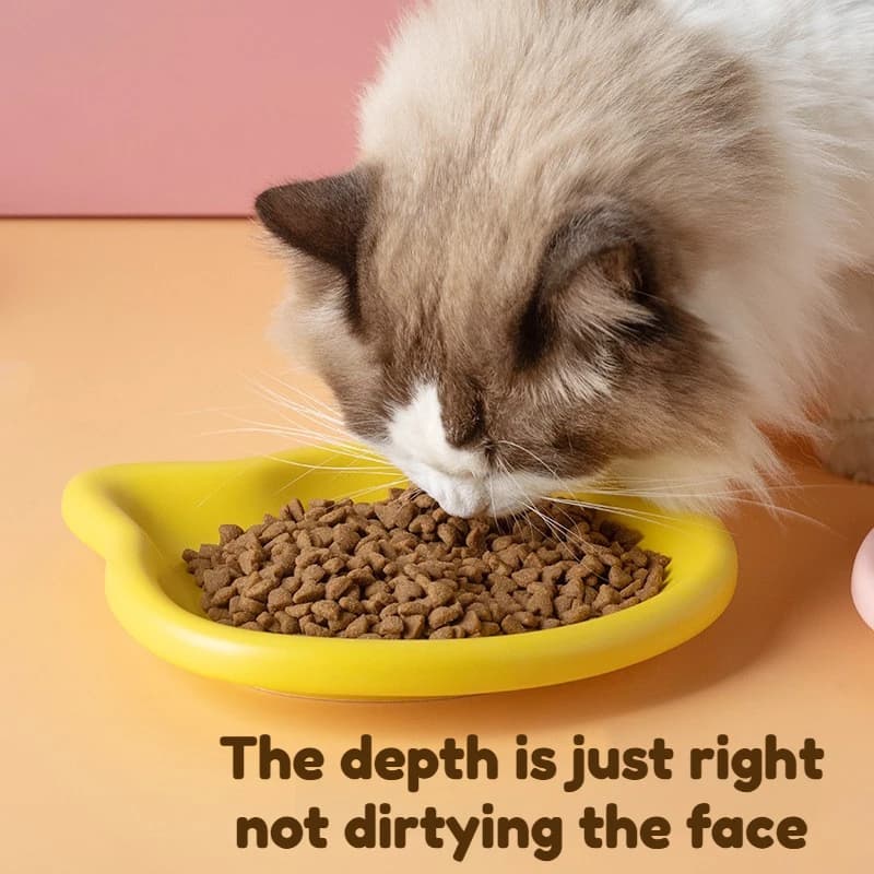 4-Color Pet Bowl Cat Food Dish Canned Snack Frozen Meal Plate for Dwarf Cats Premium Anti-Black-Nose Pet Dish Home Use Pet Bowl. - 4