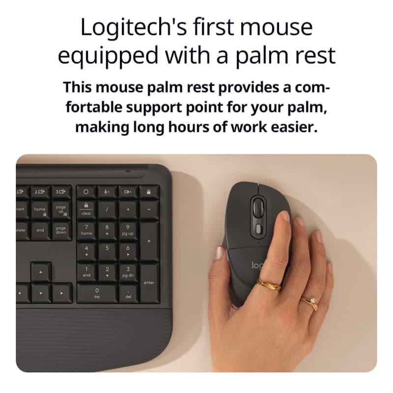 ماوس Logitech M850L لاسلكي، تصميم مريح، مستقبل USB 2.4G، نقرة صامتة، ماوس مكتبي للكمبيوتر المحمول والسطح المكتب - 2