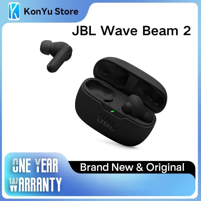 JBL Wave Beam 2 True Wireless Earbuds Active Noise Cancelling Bluetooth 5.3 IP54 40H Playtime 4 Mics ENC Pure Bass Sound