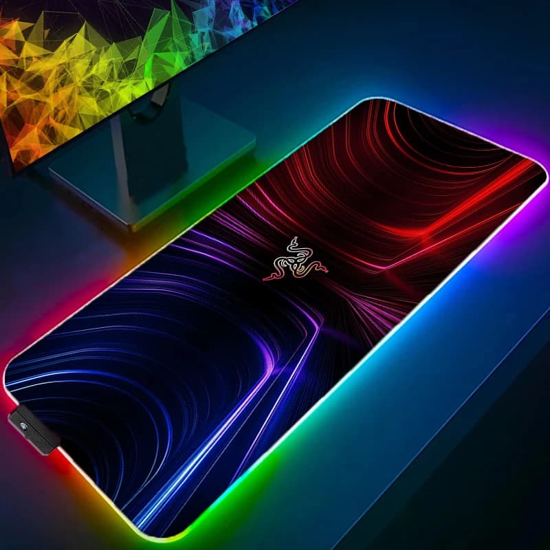 Razer RGB LED Mouse Pad Non Slip Desk Mat Rubber Extended Pad PC Accessories Mousepad Laptop Keyboard Pad HD Large Gaming Mats