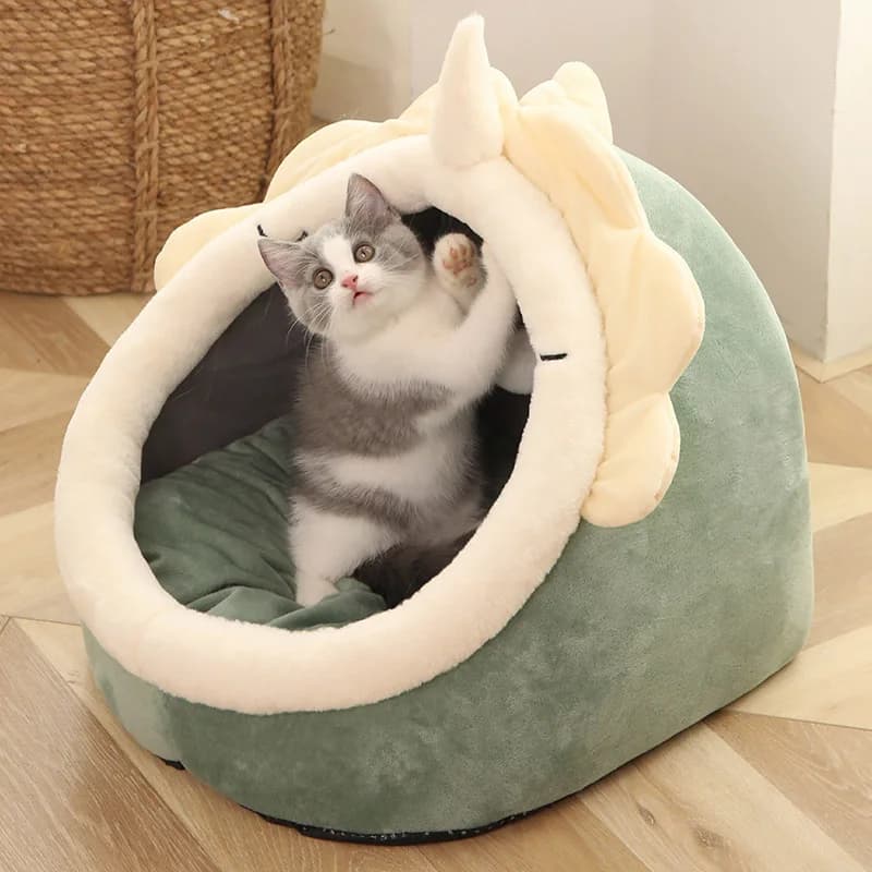 Pet Tent Cave Bed for Cats Small Dogs Self-Warming Cat Tent Bed Cat Hut Comfortable Pet Sleeping Bed Foldable Removable Washable - 3