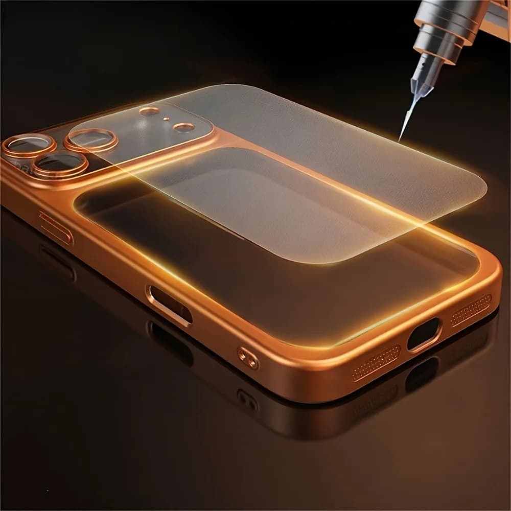 Luxury Plating Color PC Transparent Phone Case For iPhone 17 16 15 14 13 Pro Max Air Lens Protection Matte BackPlate Hard Cover - 4