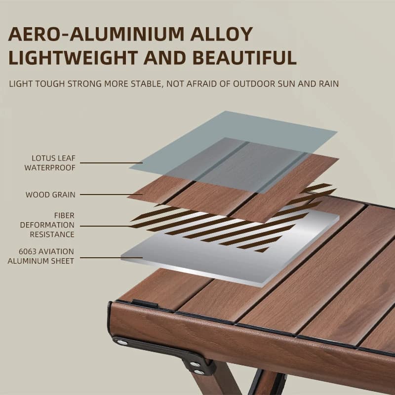 Hispeed التخييم في الهواء الطلق للطي متعددة الوظائف IGT طاولة خشبية موقد غاز المحمولة خفيفة الوزن مخيم شواء طاولة شواء نزهة الجدول - 2