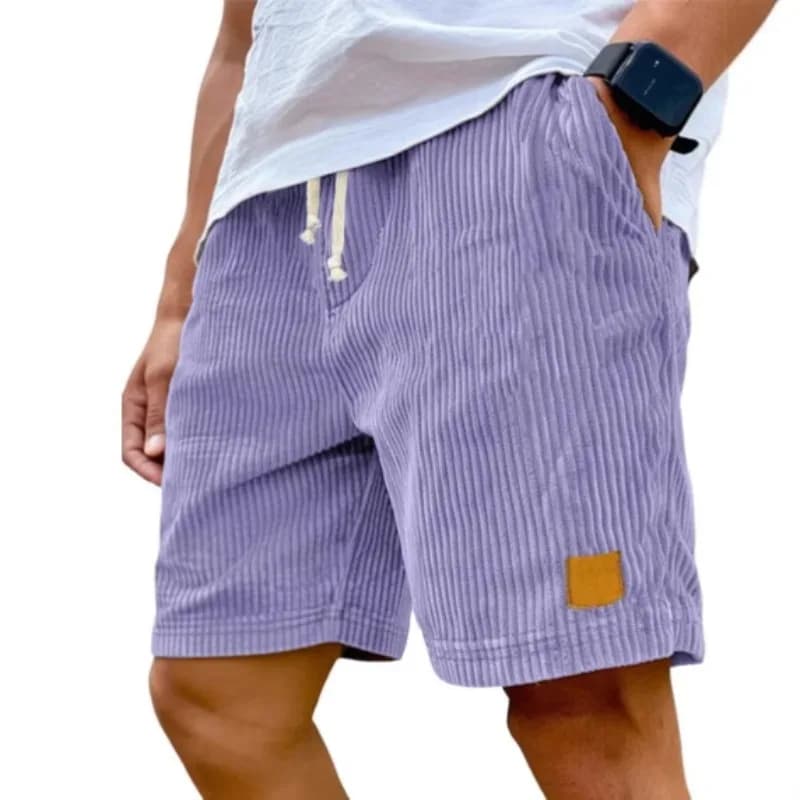 Men's Retro Corduroy Casual Shorts Men Fashion Solid Sweatpants Harajuku Corduroy Short Pants New Men Clothing Roupas - 3