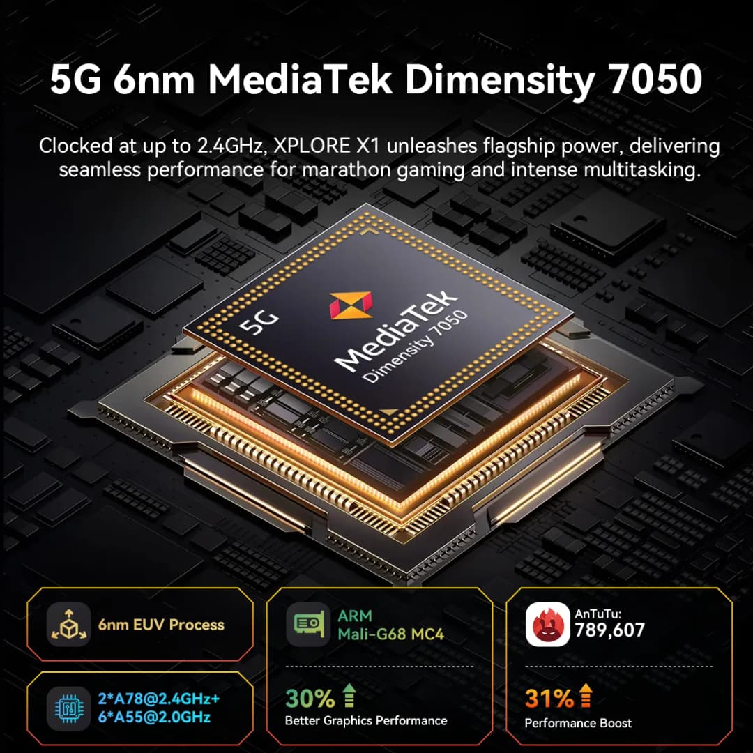 هاتف بلاك فيو إكسبلور X1 الذكي المتين بشاشة 6.78 بوصة 2.4K بمعدل تحديث 120 هرتز، معالج ديمينسي 7050، بطارية 10000 مللي أمبير مع شحن 55 واط، كاميرا 108 ميجابكسل + 50 ميجابكسل - 4