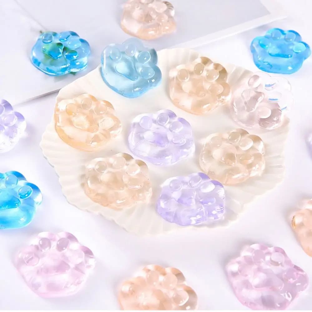 Kawaii Cat Claw Squeeze Toys Cartoon Anti Stress Sensory Fidgets Toy Simulation Transparent Cat Foot Squishy Unique Adults Gifts - 3