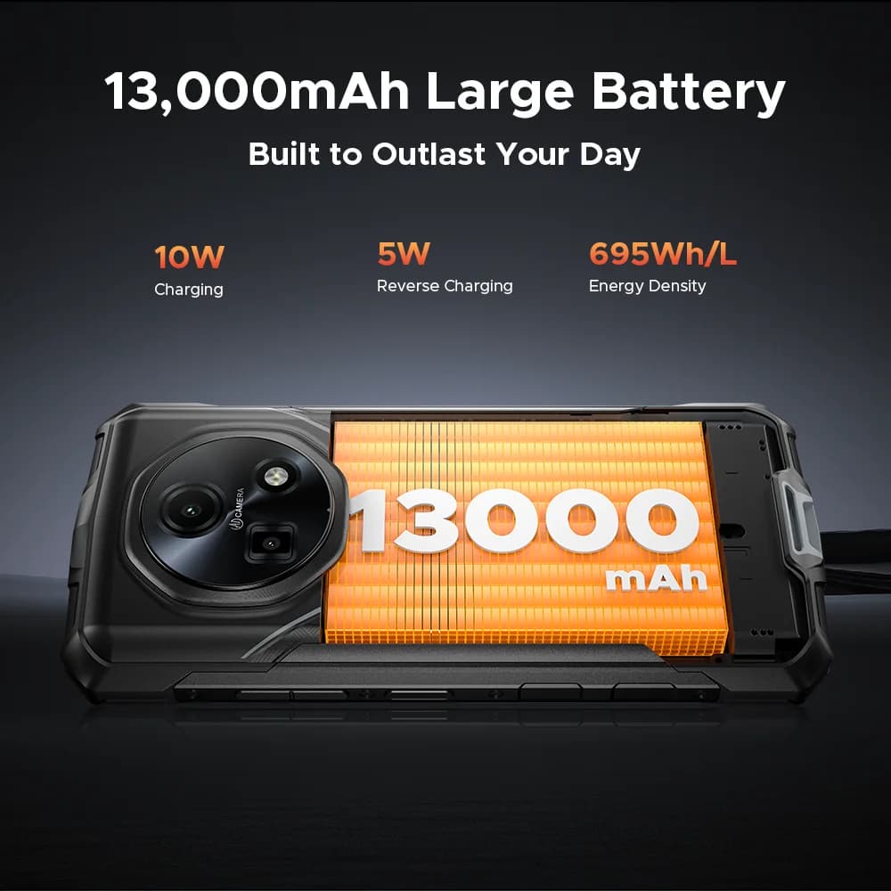 DOOGEE Fire 5 Ultra Rugged Phone 32GB+256GB 13000mAh Mediatek Helio G81 6.6'' 48MP Camera Camping Lights Android15 Smartphone - 6