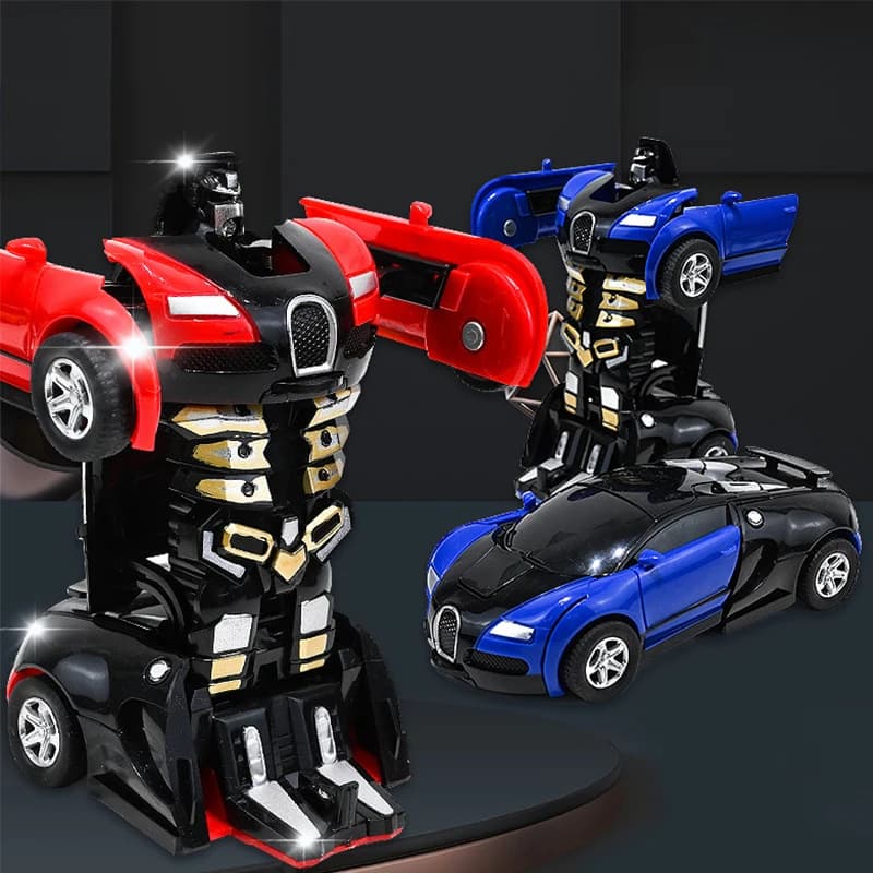 2 in 1 One-key Collision Deformation Car Toys Automatic Transformation Robot Plastic Vehicles Boys Toy Model Car Kids Baby Gift - 4