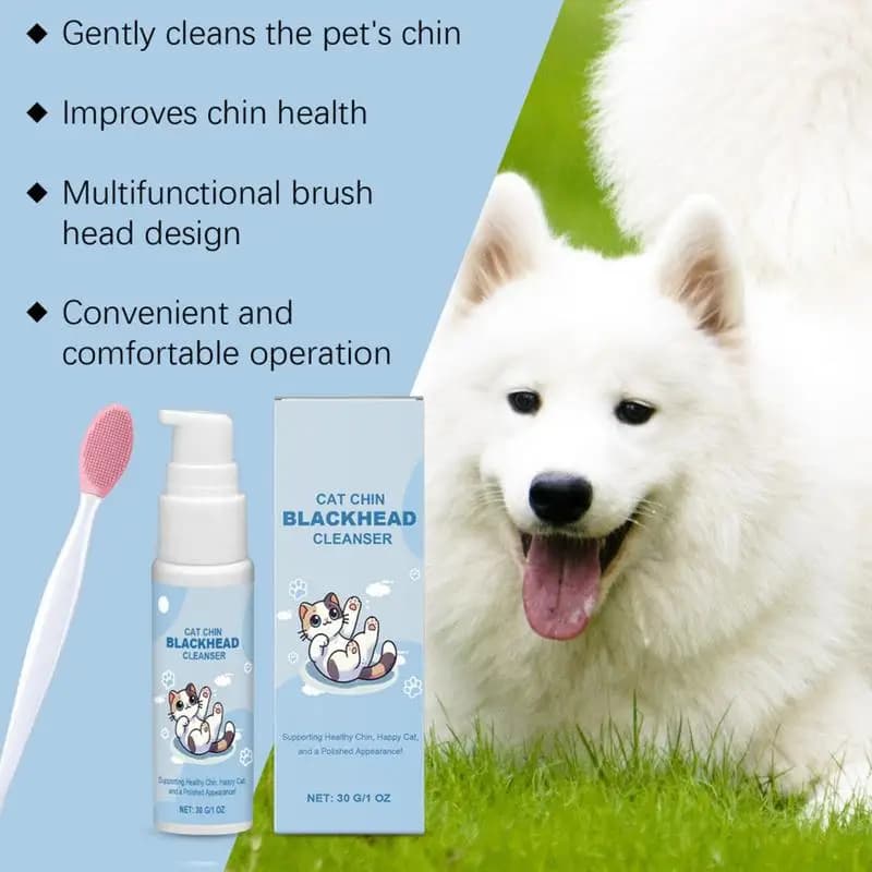 30g Pet Chin Cleaner Blackhead Cleaning Lotion Pet Chin Acne Care Brush Grooming Supplies Tooth Stain Remover For Dogs Cats - 3